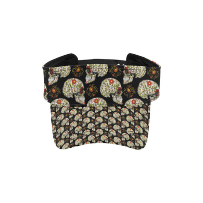 Sugar Skull Flower Design Themed Print Unisex Sun Visor