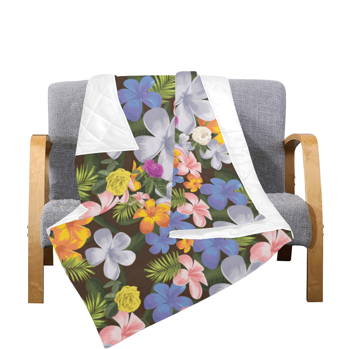 Plumeria Pattern Print Design PM03 Premium Quilt