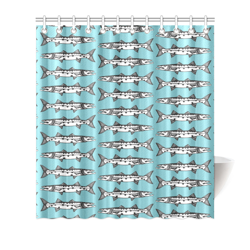 Barracuda Pattern Print Design 03 Shower Curtain