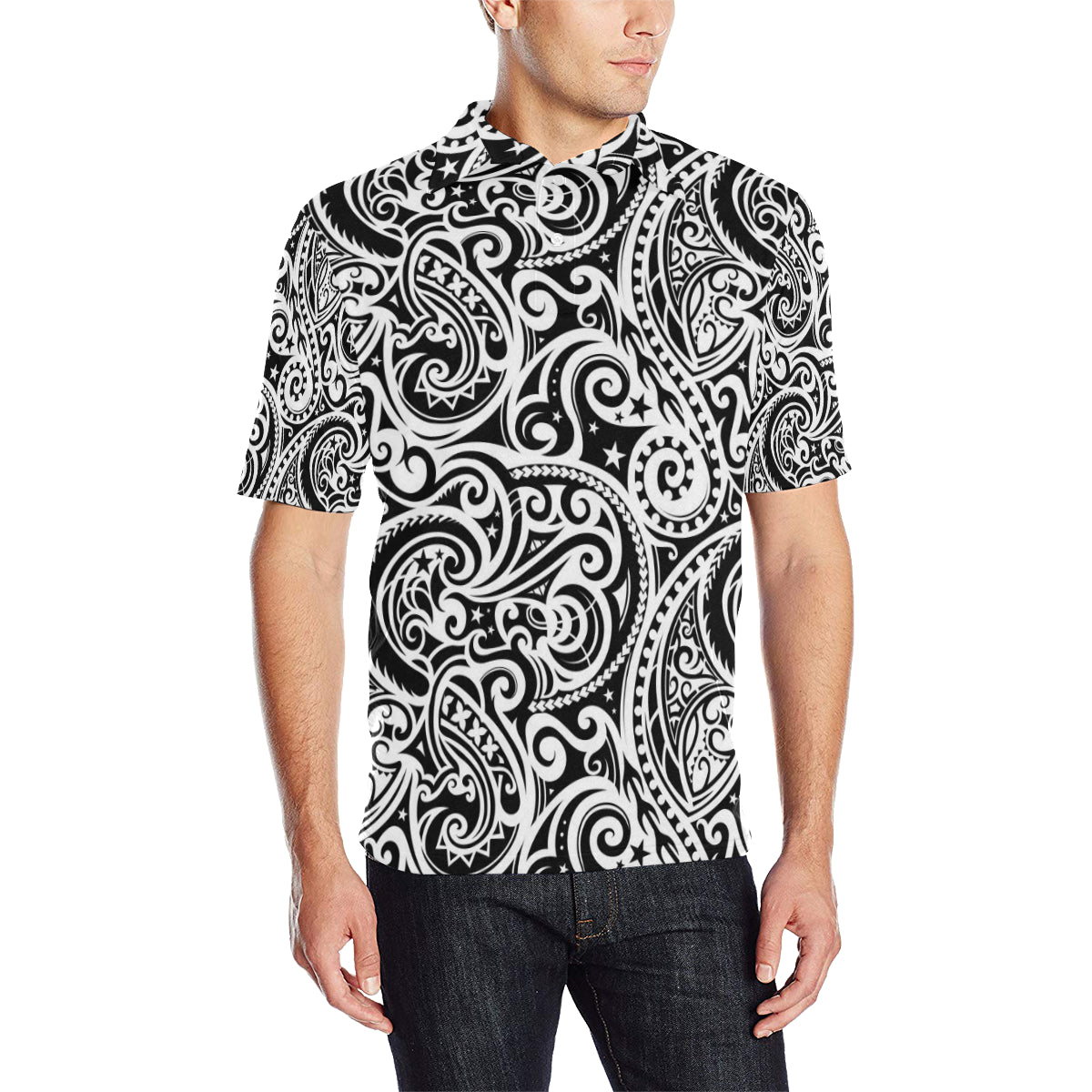 Polynesian Traditional Tribal Men Polo Shirt