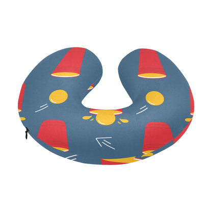 Beer Pong Pattern Print Design 02 U-Shaped Travel Neck Pillow