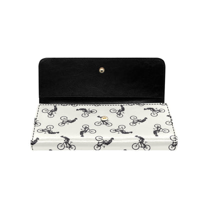 Mountain bike Pattern Print Design 01 Women's Trifold Wallet