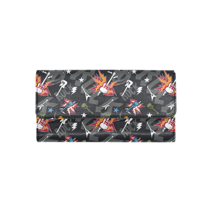 Rock and Roll Pattern Print Design A01 Women's Trifold Wallet