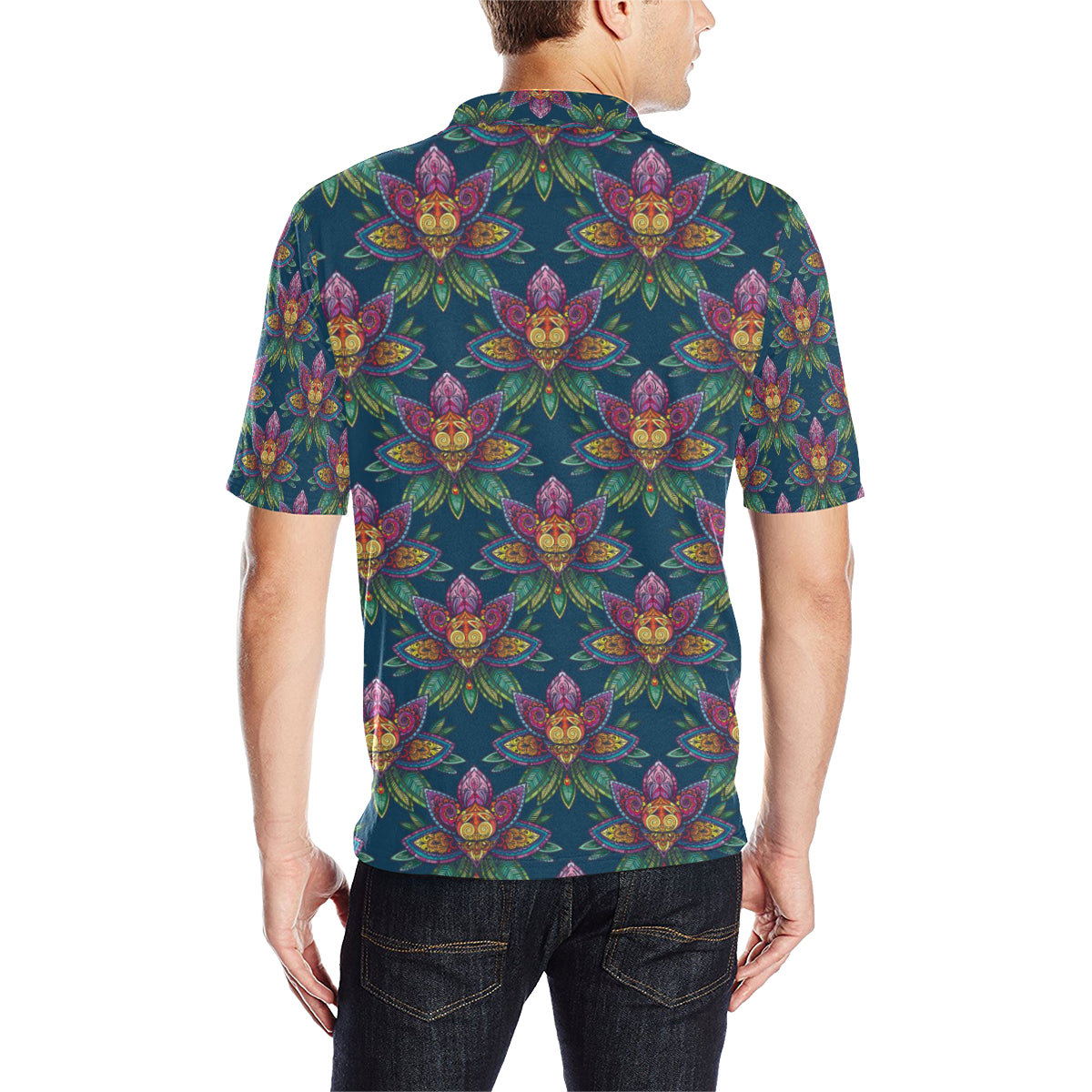 lotus Boho Pattern Print Design LO04 Men Polo Shirt