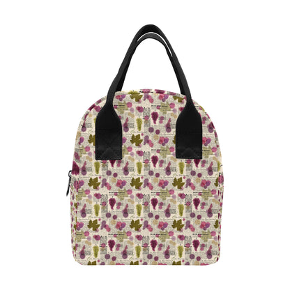 Wine Style Design Print Insulated Lunch Bag
