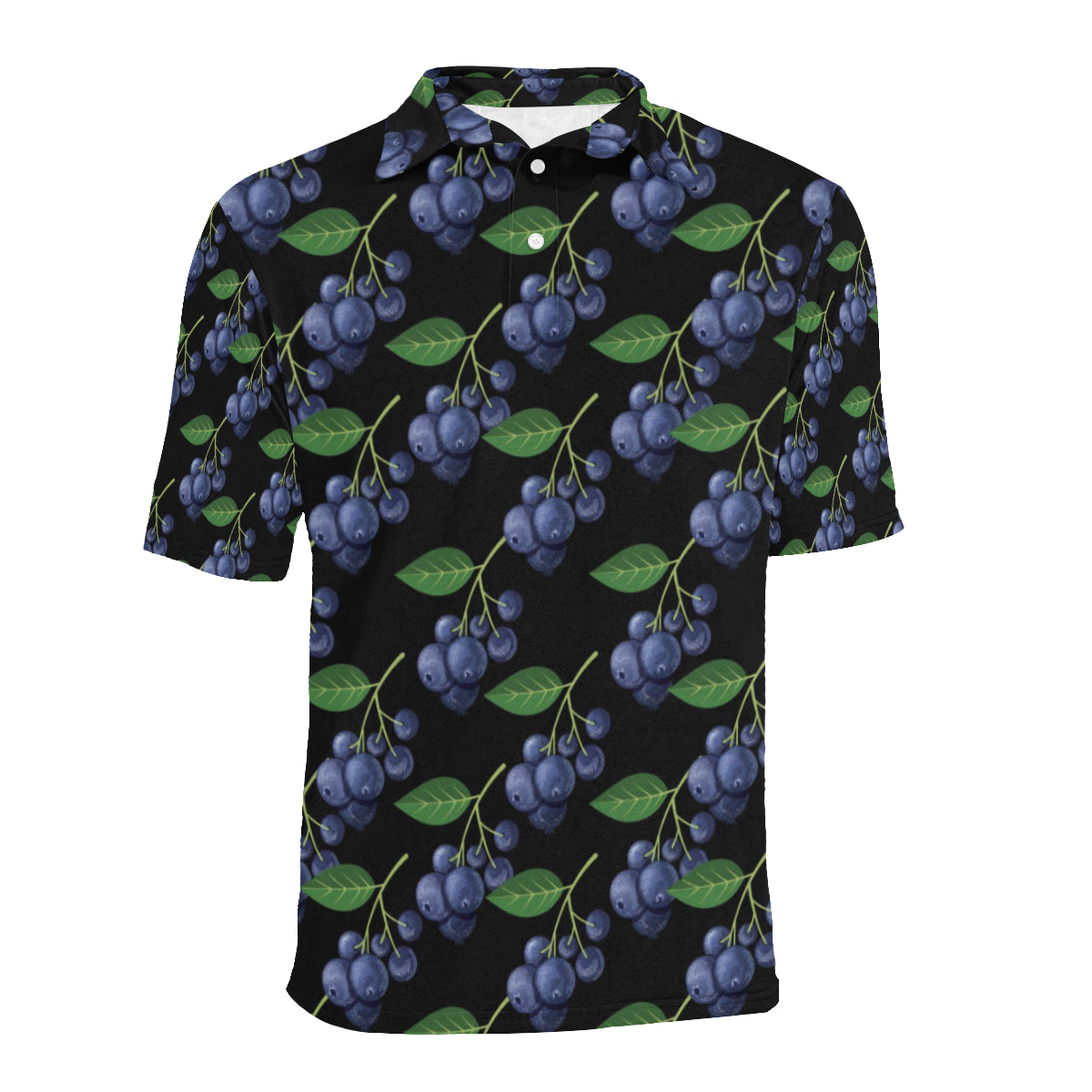 Blueberry Pattern Print Design BB01 Men Polo Shirt