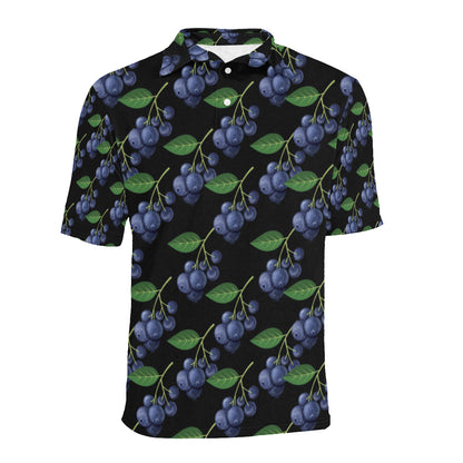 Blueberry Pattern Print Design BB01 Men Polo Shirt