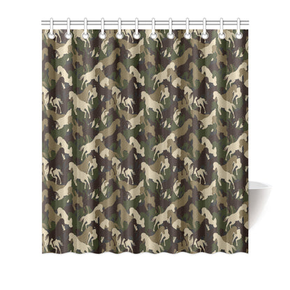 Horse Camo Themed Design Print Shower Curtain