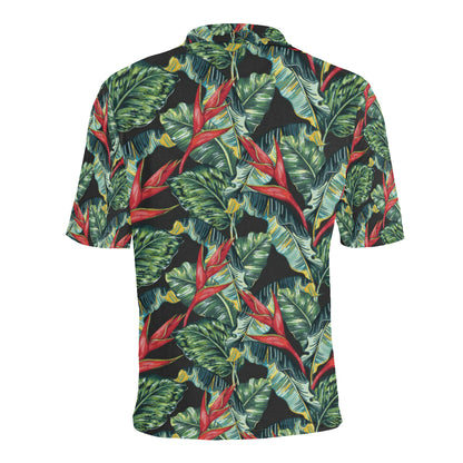 Bird Of Paradise Pattern Print Design BOP06 Men Polo Shirt