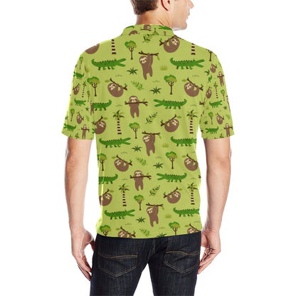 Alligator Pattern Print Design 04 Men Polo Shirt