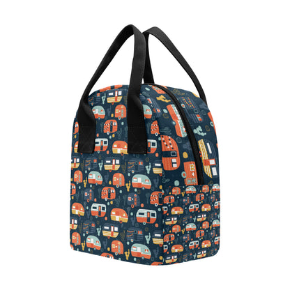 Camper Caravan Print Pattern Insulated Lunch Bag