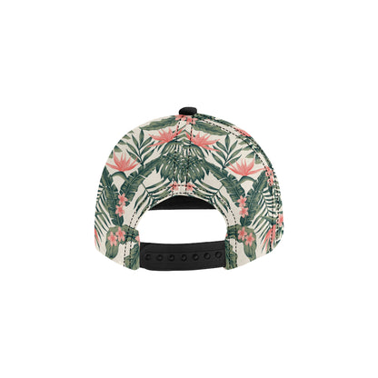 Tropical Flower Palm Leaves Snapback Cap