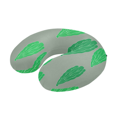 Lettuce Pattern Print Design 02 U-Shaped Travel Neck Pillow