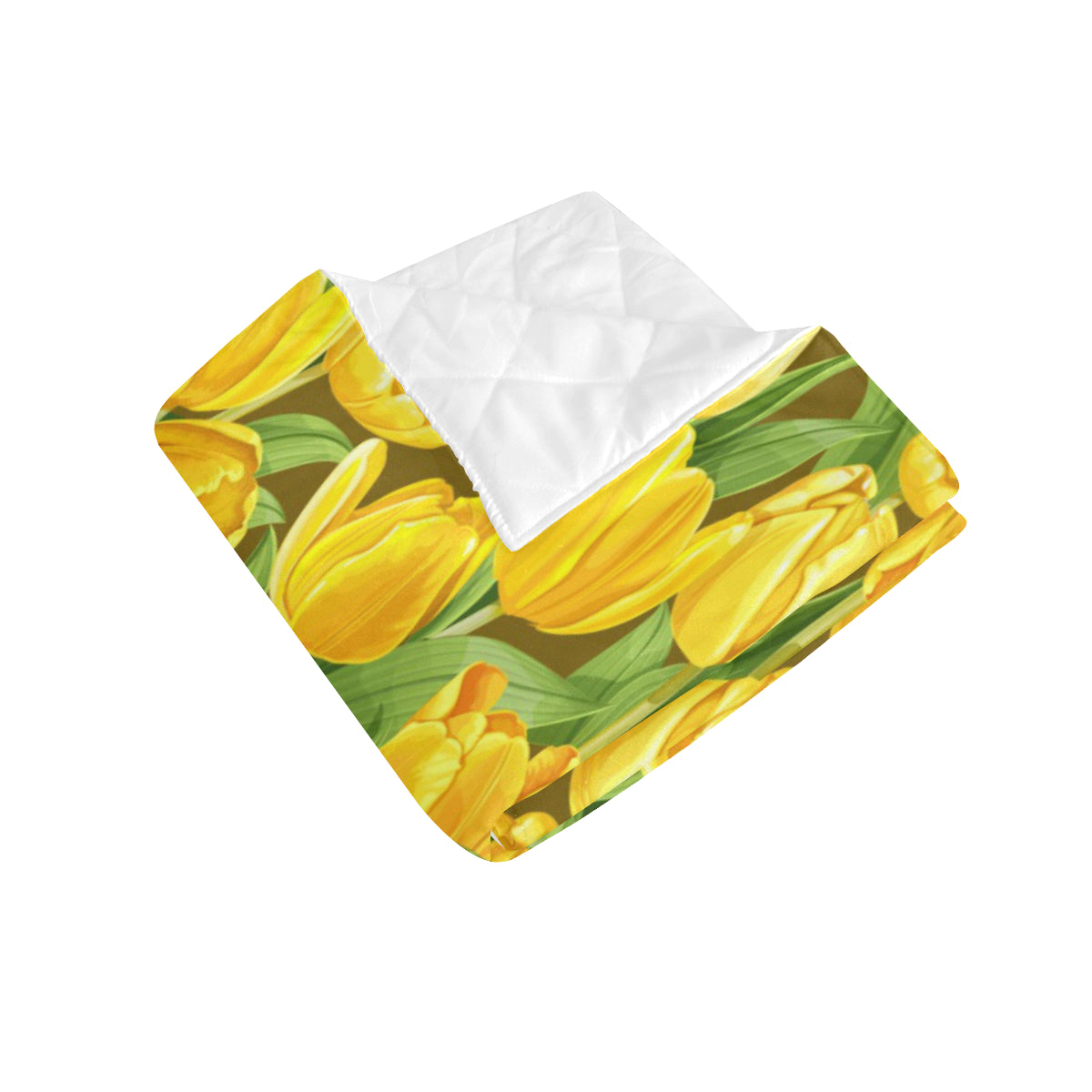 Tulip Yellow Pattern Print Design TP010 Premium Quilt