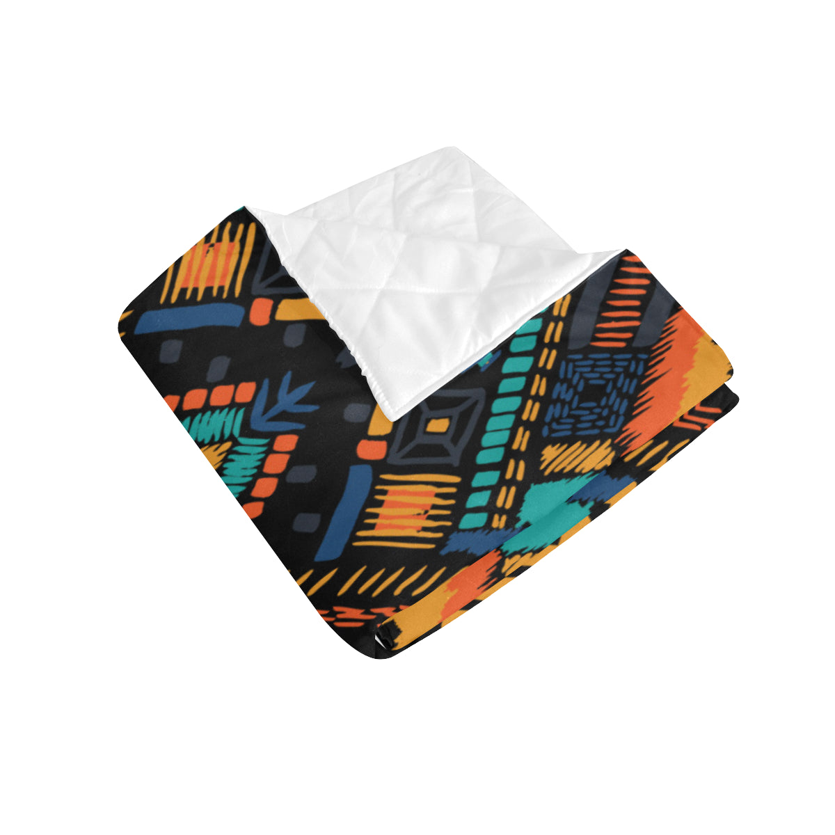 Kente Pattern Print Design 05 Premium Quilt