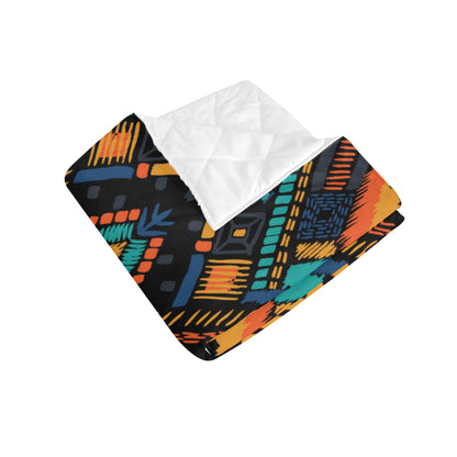 Kente Pattern Print Design 05 Premium Quilt