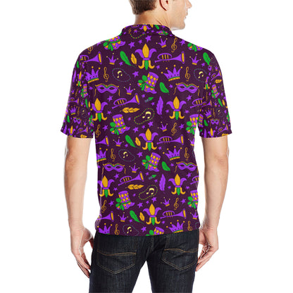 Mardi Gras Pattern Print Design 08 Men Polo Shirt