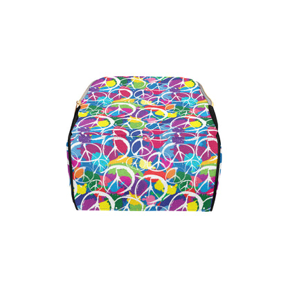 Peace Sign Colorful Pattern Print Design A02 Diaper Bag Backpack
