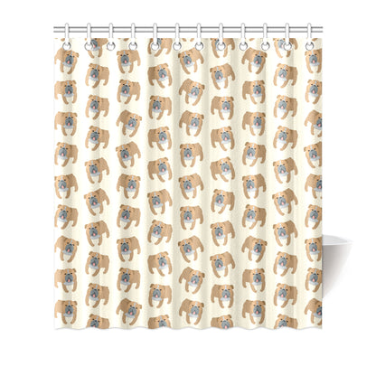 Bulldogs Pattern Print Design 01 Shower Curtain