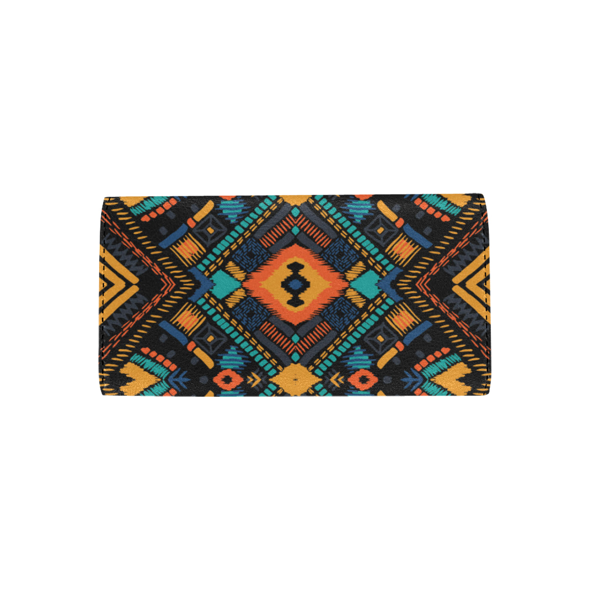 Kente Pattern Print Design 04 Women's Trifold Wallet