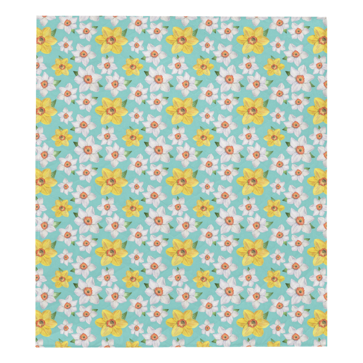 Daffodils Pattern Print Design 02 Premium Quilt