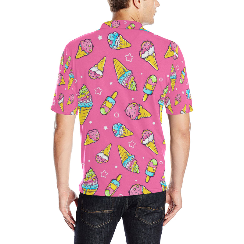 Ice Cream Pattern Print Design IC04 Men Polo Shirt