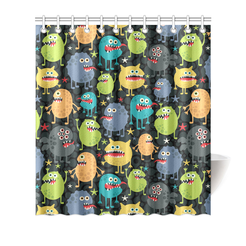 Monster Pattern Print Design 01 Shower Curtain