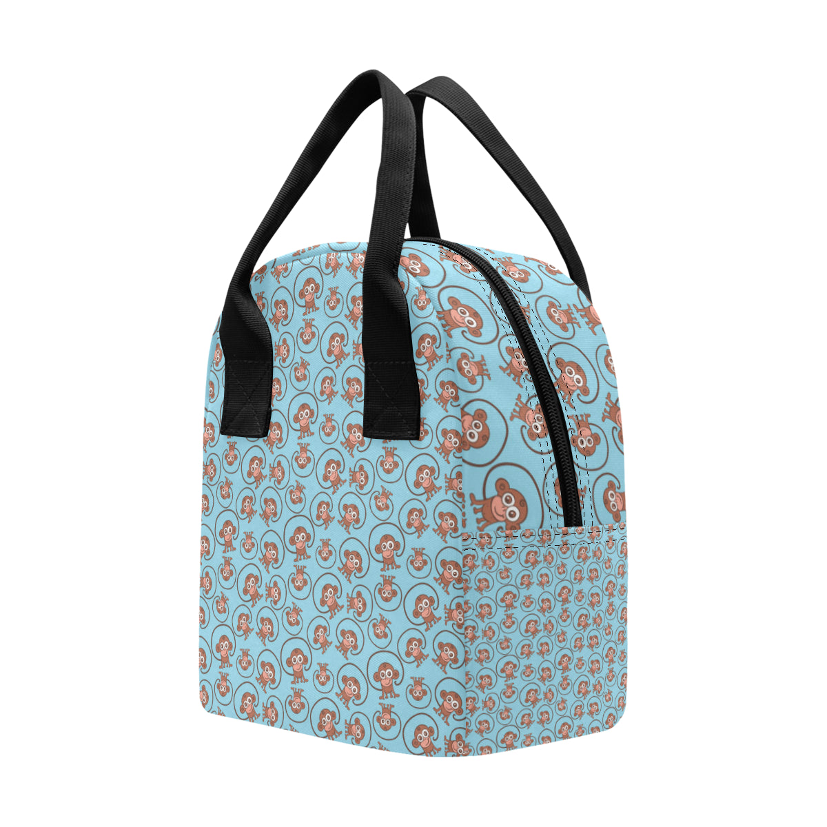 Monkey Cute Design Themed Print Insulated Lunch Bag