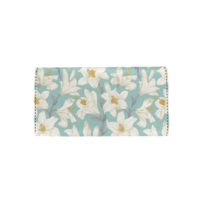 Lily Pattern Print Design 02 Women's Trifold Wallet
