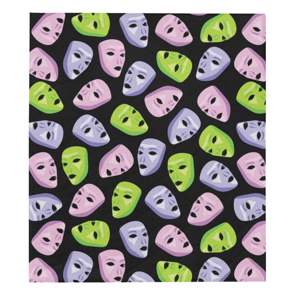 Acting Mask Pattern Print Design 04 Premium Quilt