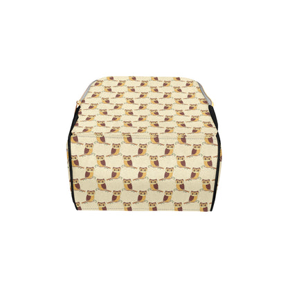 Owl Pattern Print Design A07 Diaper Bag Backpack