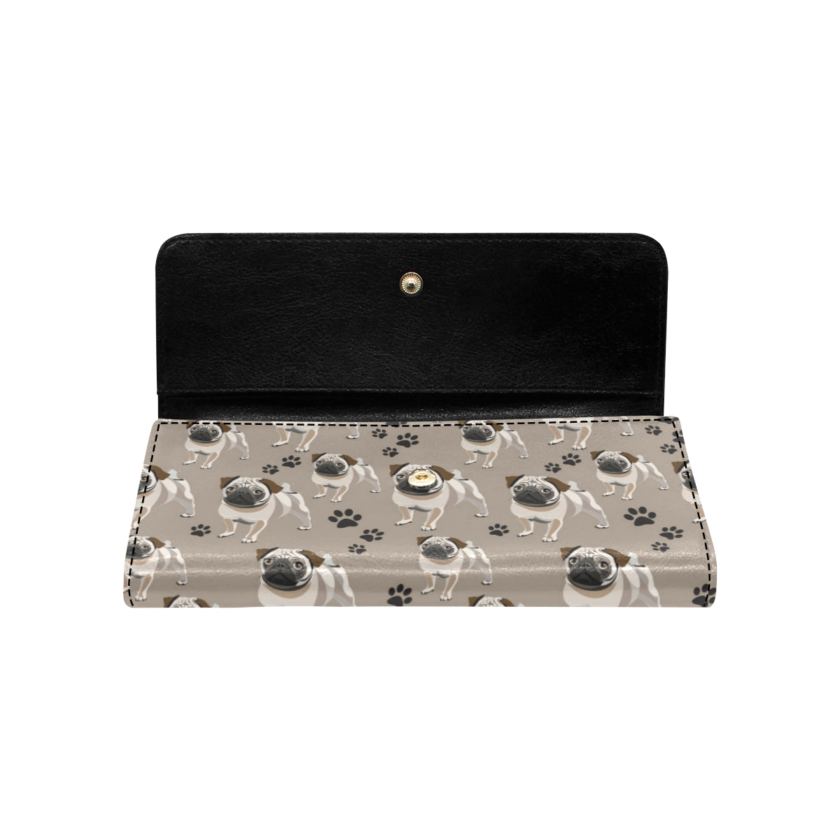 Pug Pattern Print Design A04 Women's Trifold Wallet