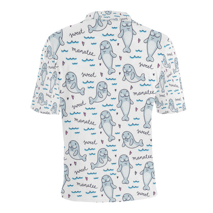Manatee Baby Pattern Print Design 03 Men Polo Shirt