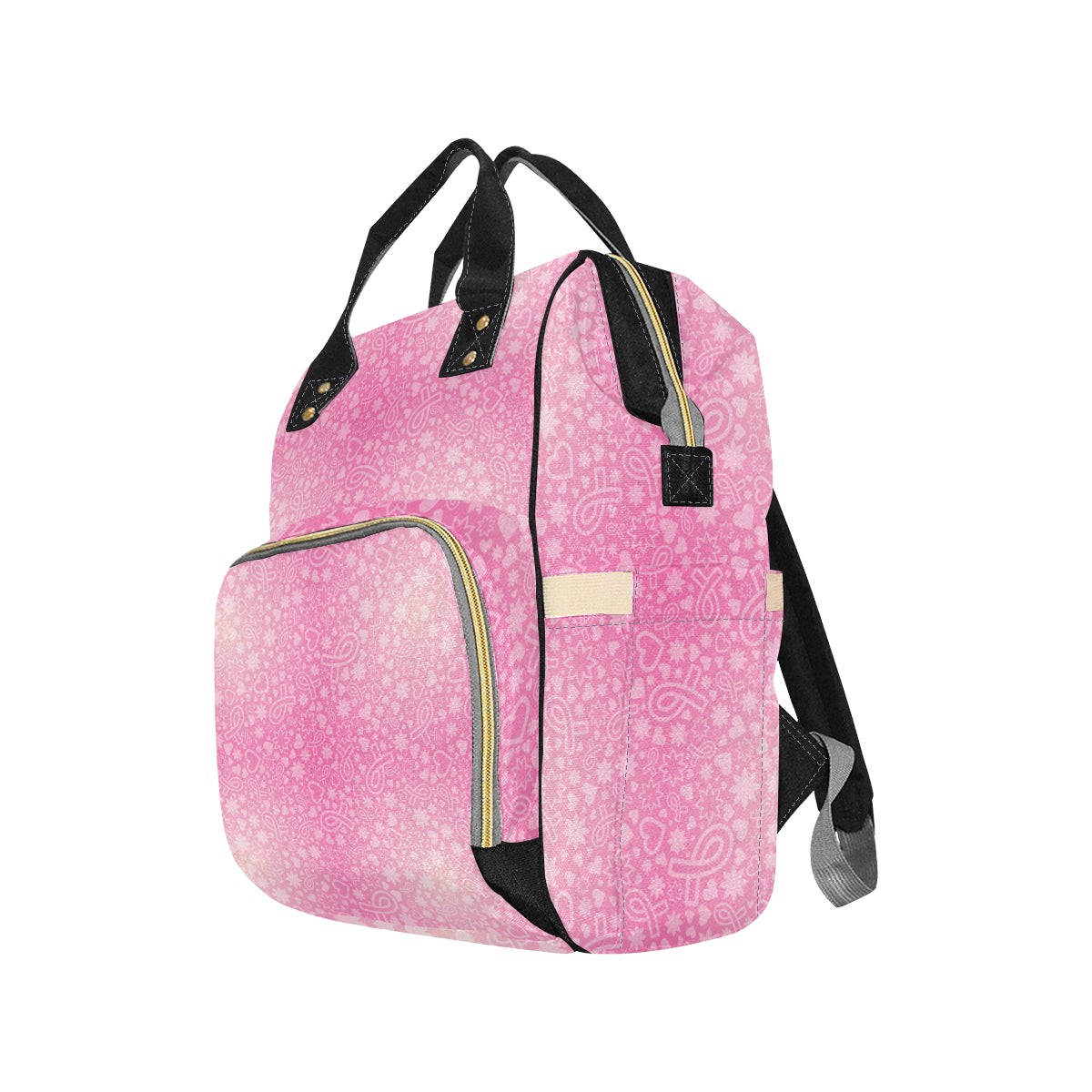 Breast cancer Pattern Print Design 02 Diaper Bag Backpack