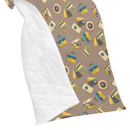 Accounting Financial Pattern Print Design 03 Premium Quilt