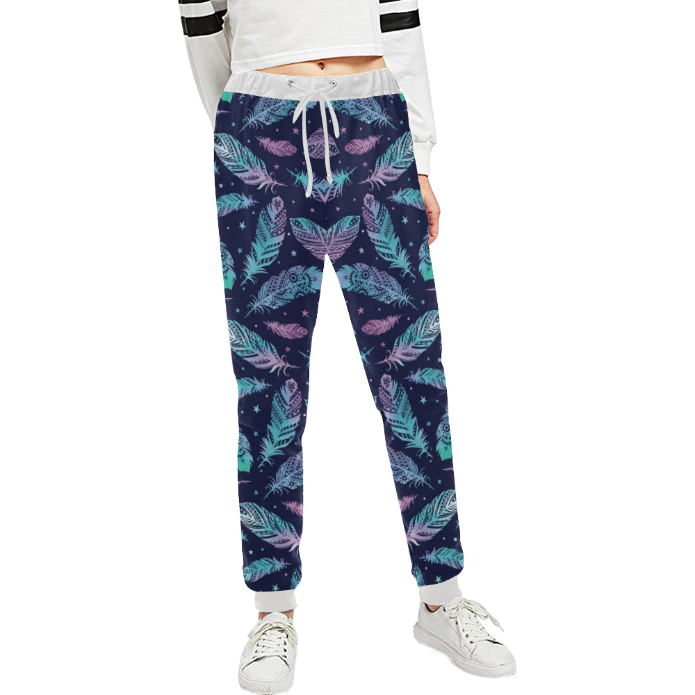 Feather Aztec Design Print Unisex Sweatpants