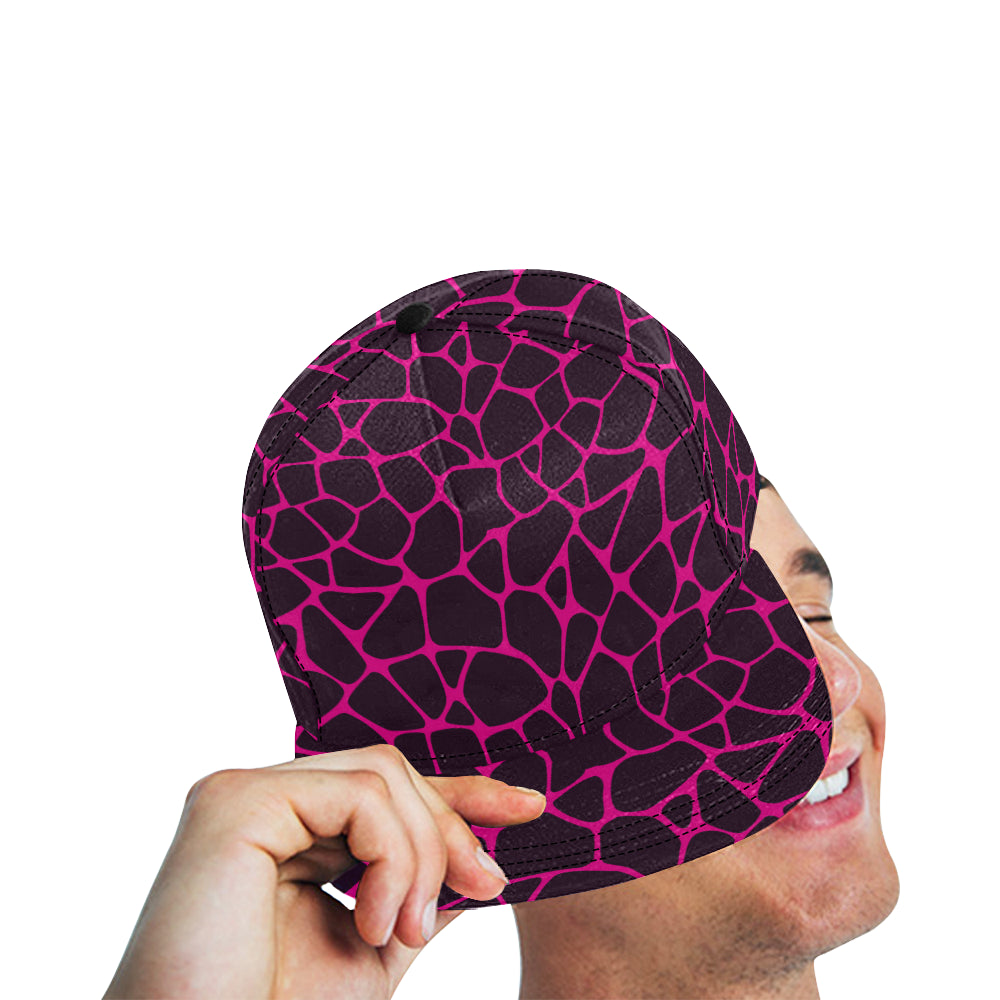 Giraffe Pink Background Texture Print Snapback Cap