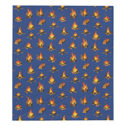 Campfire Pattern Print Design 03 Premium Quilt