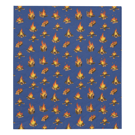 Campfire Pattern Print Design 03 Premium Quilt
