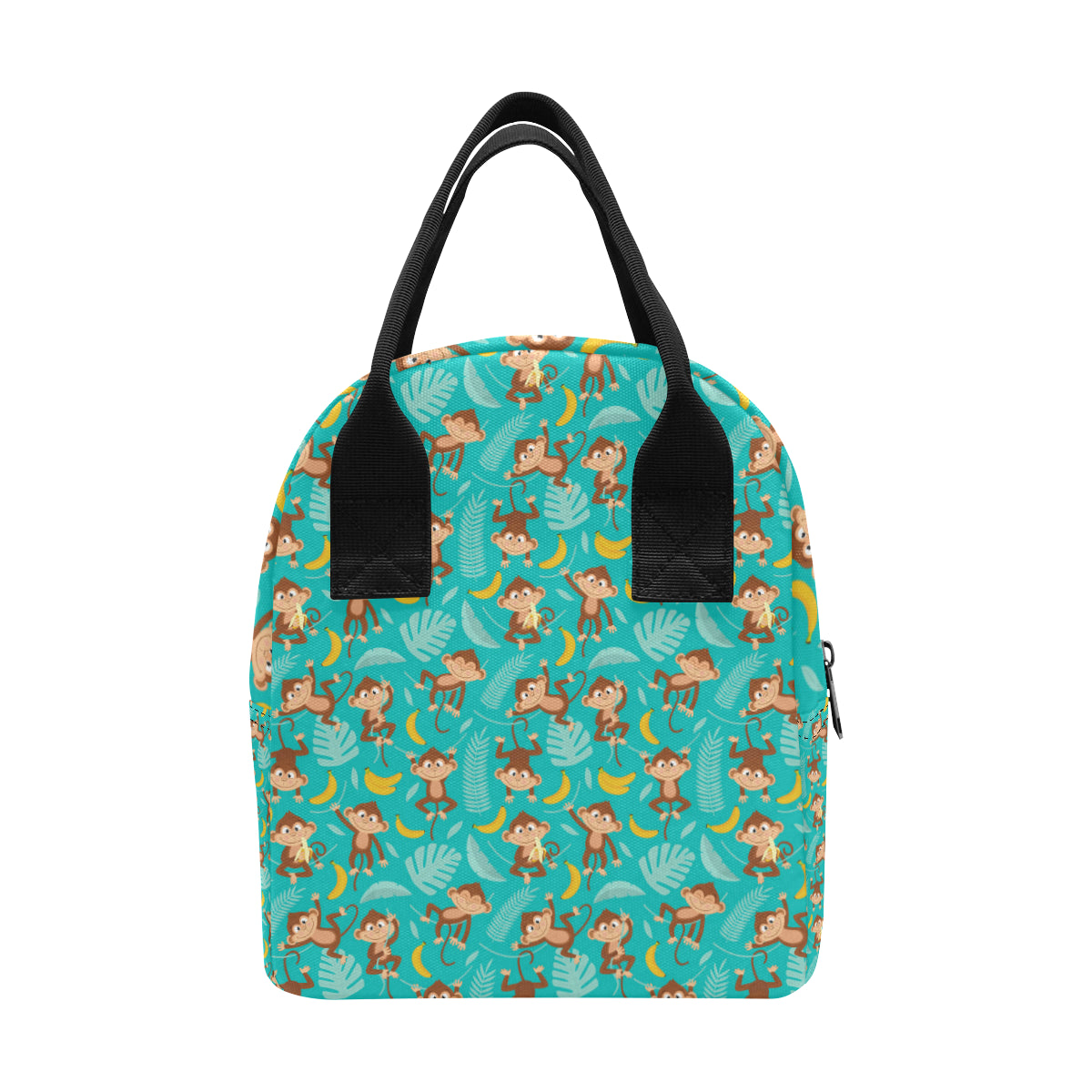 Monkey Happy Design Themed Print Insulated Lunch Bag