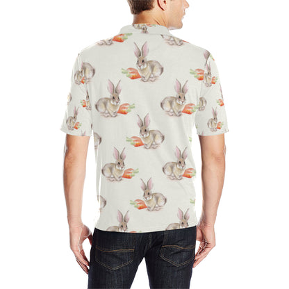 Rabbit Pattern Print Design 01 Men Polo Shirt
