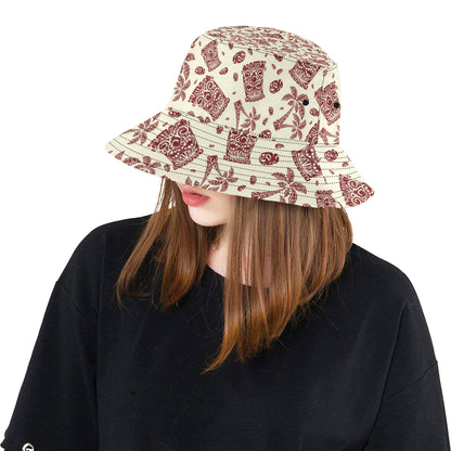 Tiki Tribal Mask Palm Tree Unisex Bucket Hat