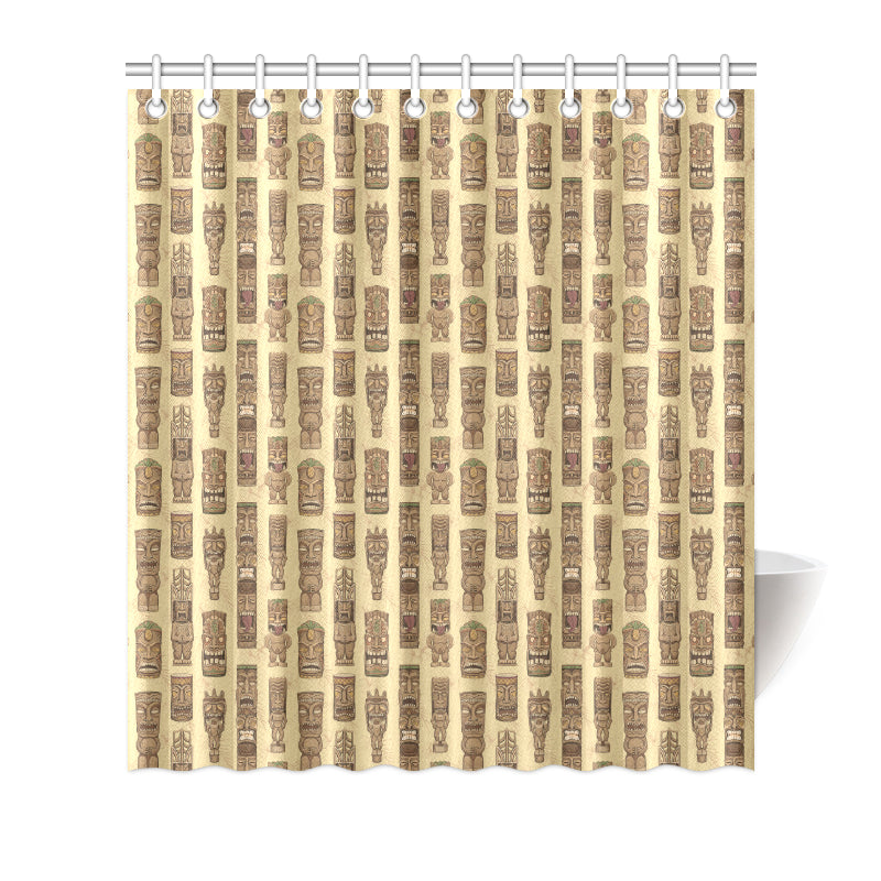 Totem Tiki Style Themed Design Shower Curtain