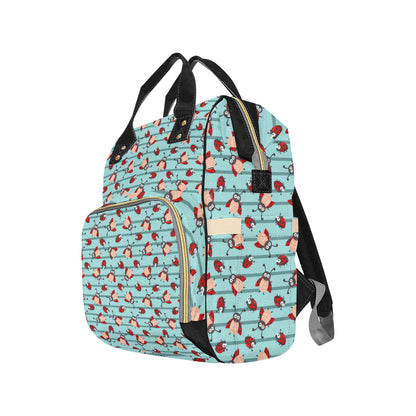Ladybug Happy Print Pattern Diaper Bag Backpack