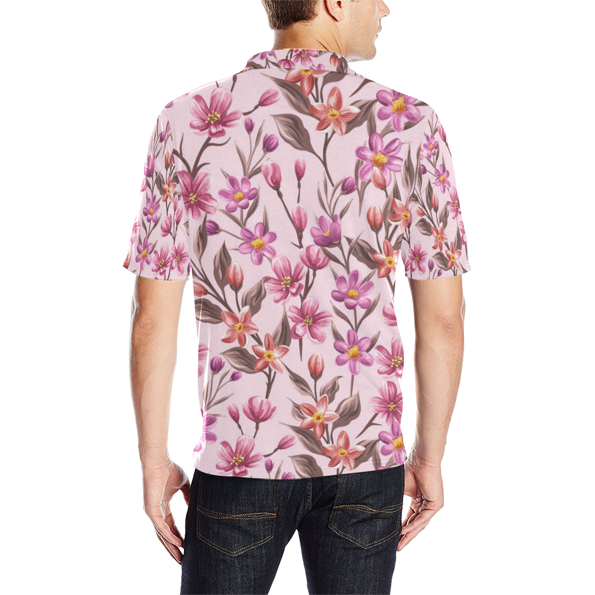 Summer Floral Pattern Print Design SF09 Men Polo Shirt
