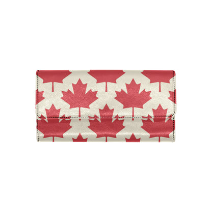Maple Leaf Pattern Print Design 03 Women's Trifold Wallet