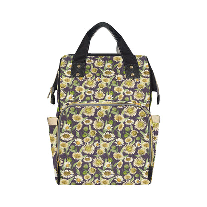 Daisy Vintage Print Pattern Diaper Bag Backpack