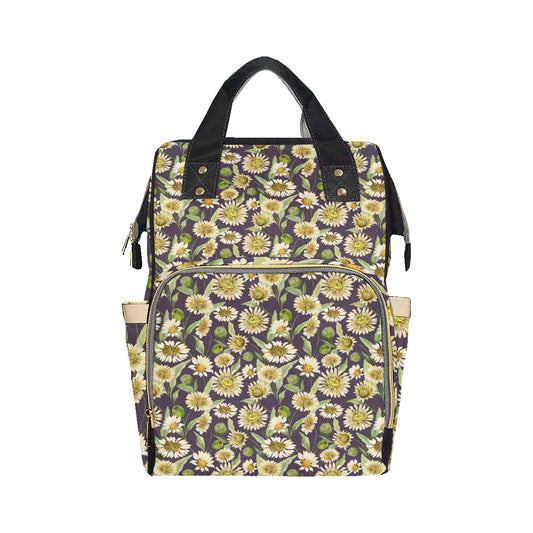 Daisy Vintage Print Pattern Diaper Bag Backpack