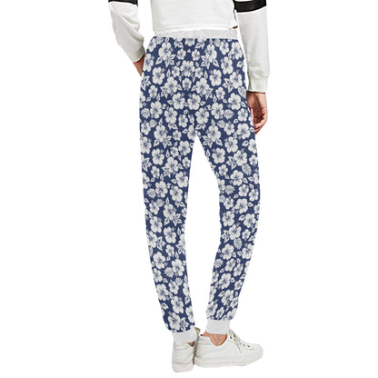 Hibiscus Blue Hawaiian Flower Style Unisex Sweatpants