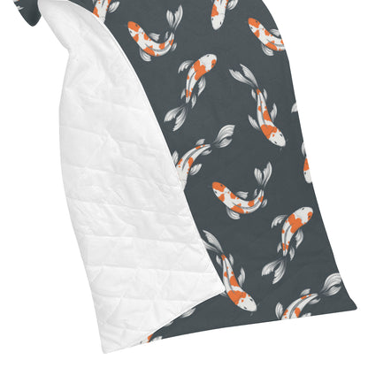KOI Fish Pattern Print Design 04 Premium Quilt